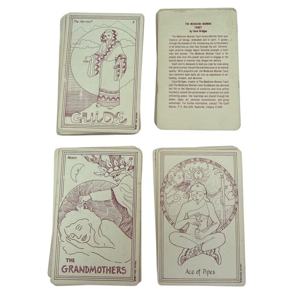Medicine Woman Tarot Deck Carol Bridges Monochrome Early Print 1991 No Box - Picture 2 of 7